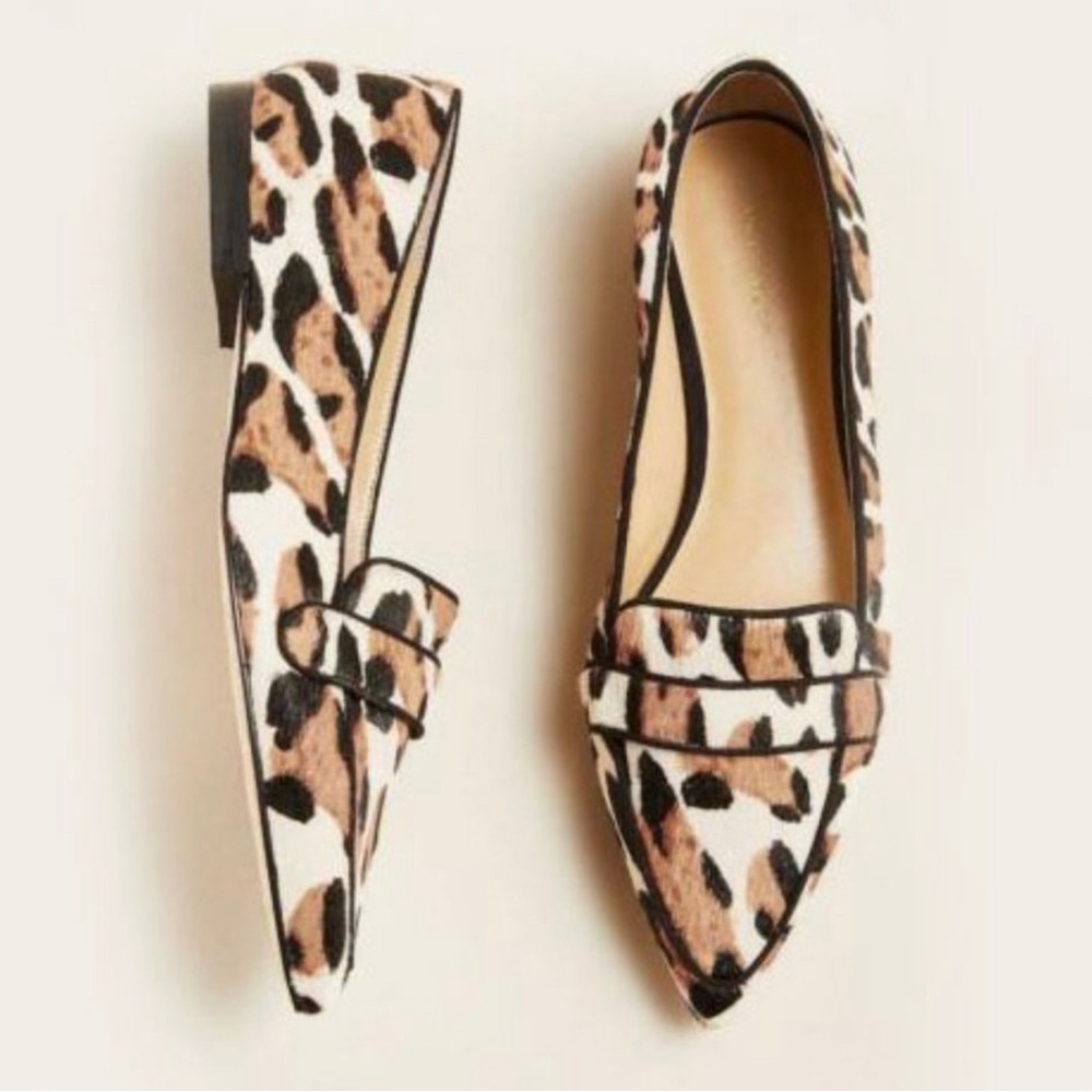 Ann Taylor Luann Calf Hair Loafers Leopard